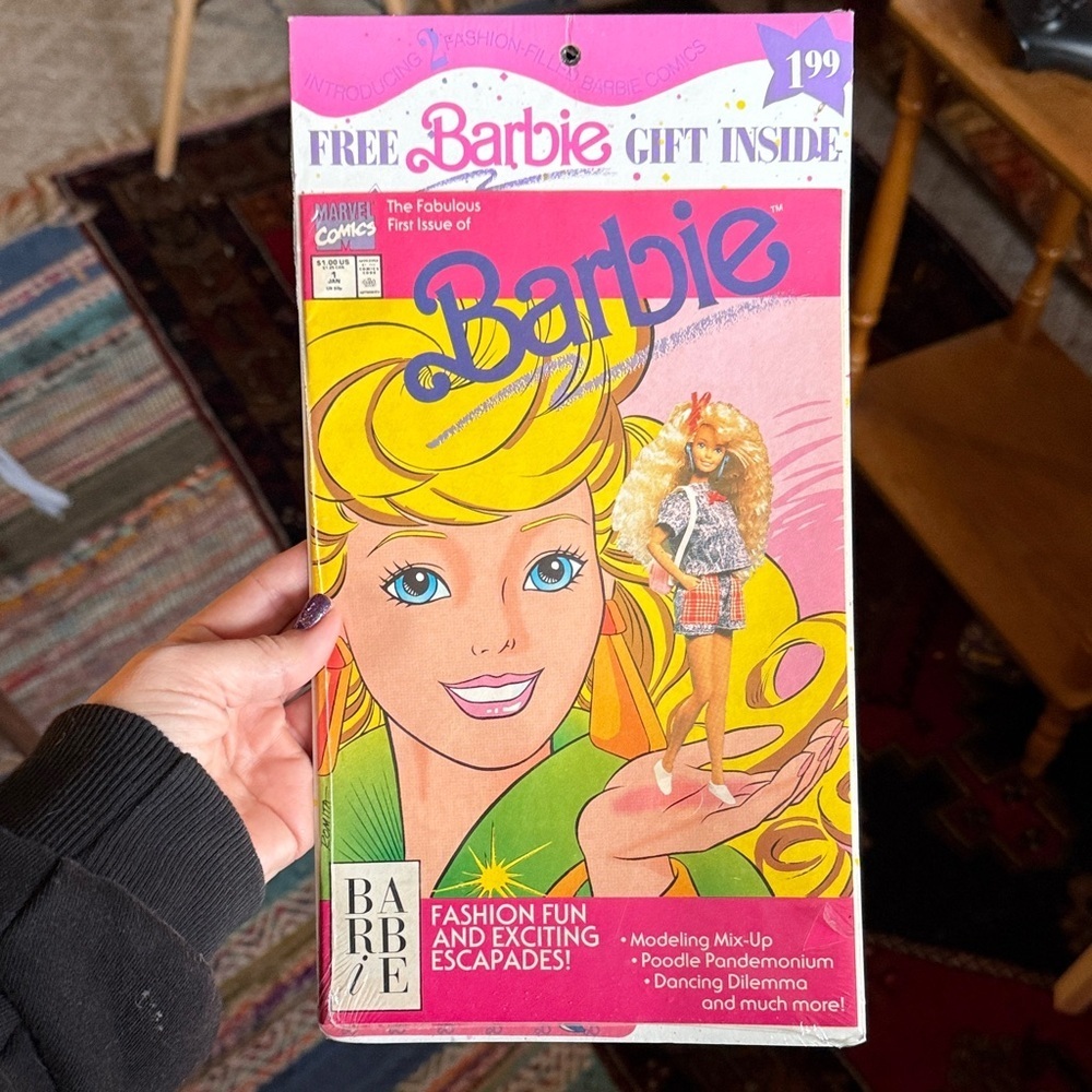 Vintage Barbie Fashion Comic Book with Pink and Yellow Cover